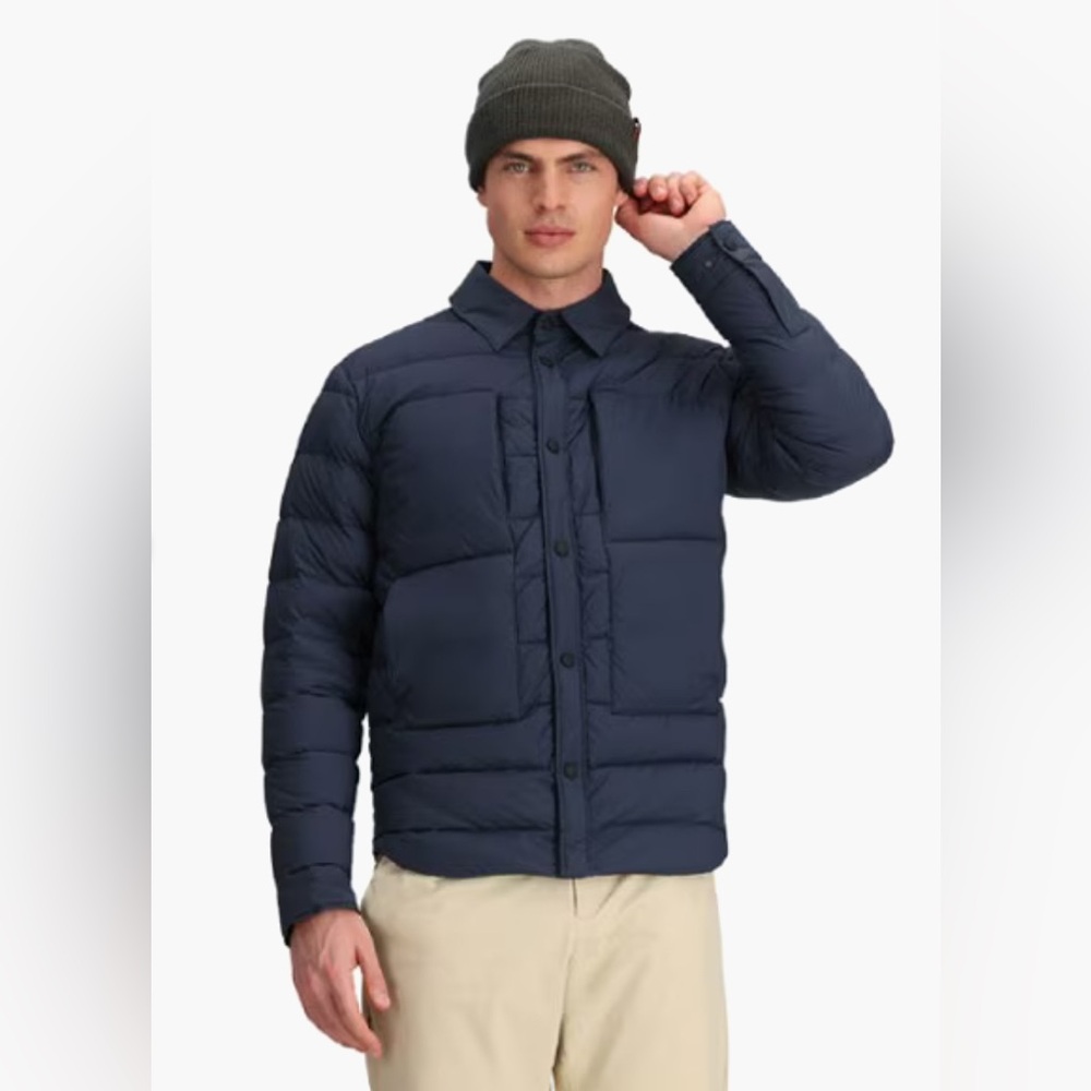 Obermeyer Explorer Down 600 Fill Shirt Jacket  Men Size X-Large Blue Nights NEW